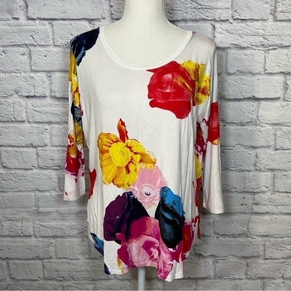 ARITZIA Babaton Bright and Bold Floral Half Sleeve Top Size Extra Small - Picture 2 of 12